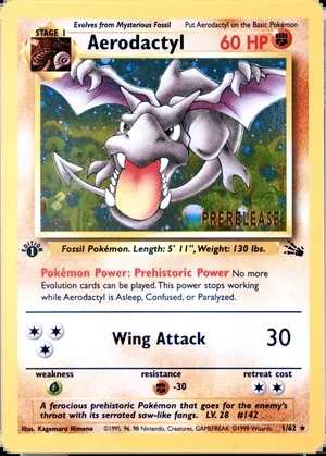 Aerodactyl Prerelease - Cosmos holo PSA reference placeholder