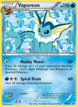 Vaporeon #BW89, BW Black Star Holo, TCGdex reference