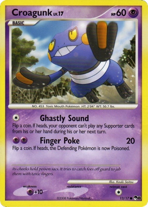 Croagunk 13, Cracked Ice Reverse Holo, Bulbapedia reference scan