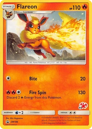 Flareon SM186, 44 Charizard Deck stamp, owner-provided image
