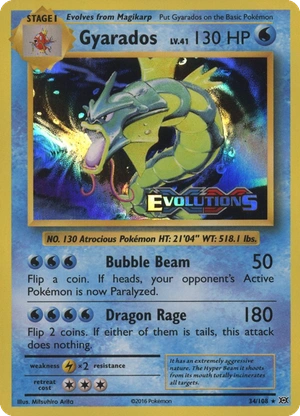 Gyarados 34/108, prerelease, owner-provided image