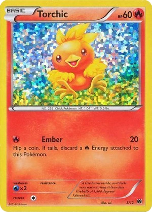 Torchic 3/12, McDonald's Collection 2015 Confetti Holo, Pokumon reference