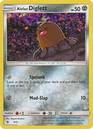 Alolan Diglett 9/12, McDonald's Collection 2017 Confetti Holo, Pokumon reference
