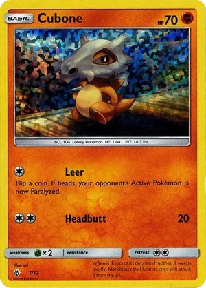 Cubone 7/12, McDonald's Collection 2018 Confetti Holo, Pokumon reference