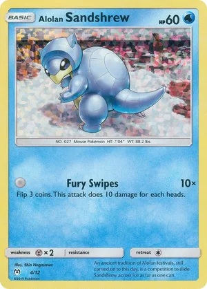 Alolan Sandshrew #04, English McDonald's Collection 2019 promo, reference image