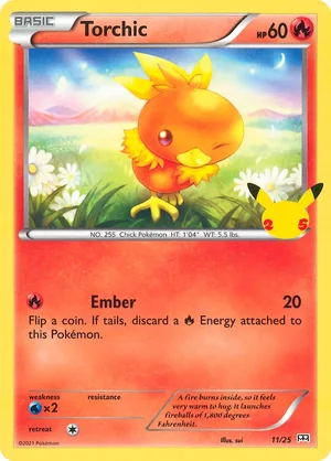 Torchic #11, English McDonald's Collection 2021 promo, reference image