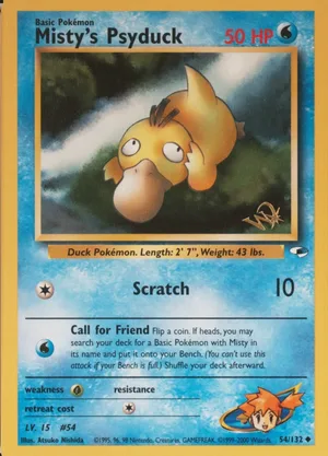 Misty's Psyduck Gold W stamp PSA reference placeholder