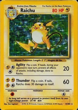 Raichu prerelease PSA placeholder