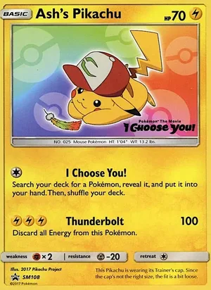 Ash's Pikachu #SM108, SM Black Star Non Holo, TCGdex reference