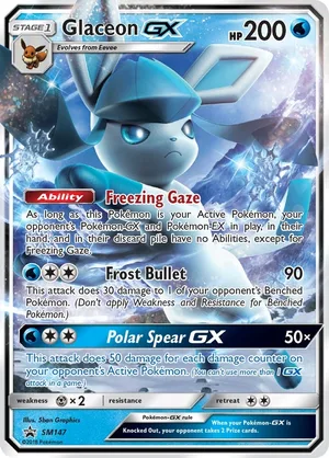 Glaceon GX #SM147, English SM Black Star Promos promo, reference image