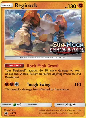 Regirock SM74, prerelease base reference scan