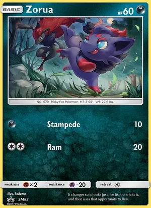Zorua #SM83, SM Black Star Holo, TCGdex reference