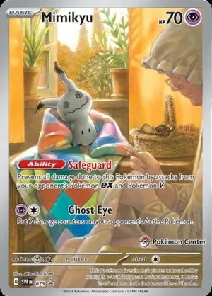 Mimikyu #075, English Pokemon Center stamped promo reference image