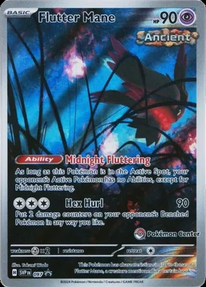 Flutter Mane #097, English Pokemon Center stamped promo reference image