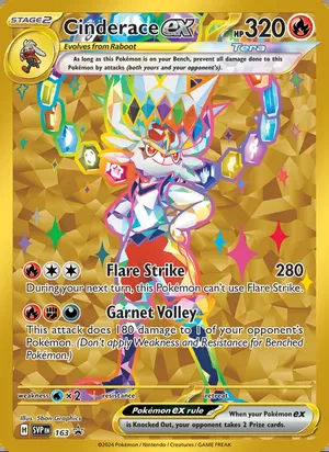 Cinderace ex #163, SWSH Black Star Holo, TCGdex reference