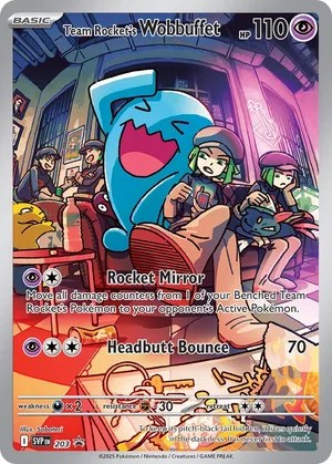 Team Rocket's Wobbuffet #203, English SVP Black Star Promos promo, reference image
