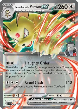 Team Rocket's Persian ex #218, English SVP Black Star Promos promo, reference image