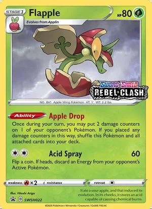 Flapple SWSH022, prerelease base reference scan
