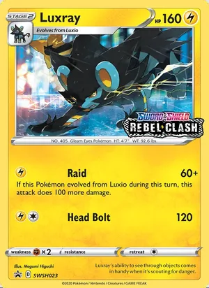 Luxray SWSH023, prerelease base reference scan
