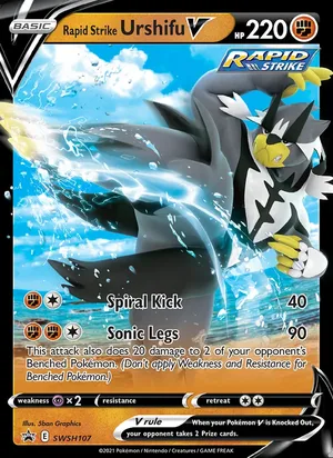 Rapid Strike Urshifu V #SWSH107, SWSH Black Star Holo, TCGdex reference