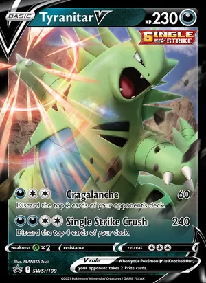 Tyranitar V #SWSH109, SWSH Black Star Holo, TCGdex reference