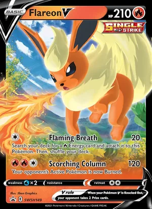 Flareon V #SWSH149, SWSH Black Star Holo, TCGdex reference