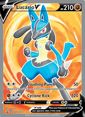 Lucario V #SWSH213, SWSH Black Star Holo, TCGdex reference