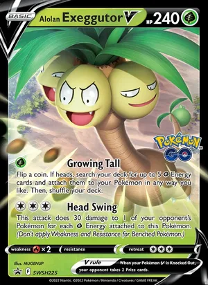 Alolan Exeggutor V #SWSH225, SWSH Black Star Holo, TCGdex reference