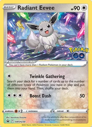Radiant Eevee #SWSH230, SWSH Black Star Holo, TCGdex reference