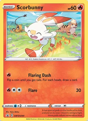 Scorbunny #SWSH244, SWSH Black Star Holo, TCGdex reference