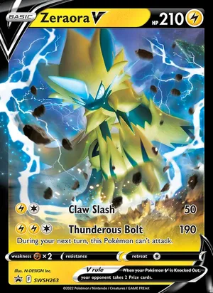 Zeraora V #SWSH263, SWSH Black Star Holo, TCGdex reference