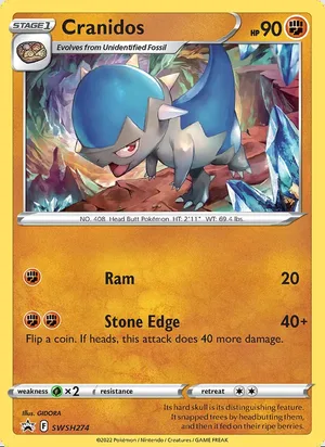 Cranidos #SWSH274, SWSH Black Star Holo, TCGdex reference