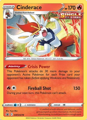 Cinderace #SWSH278, SWSH Black Star Holo, TCGdex reference