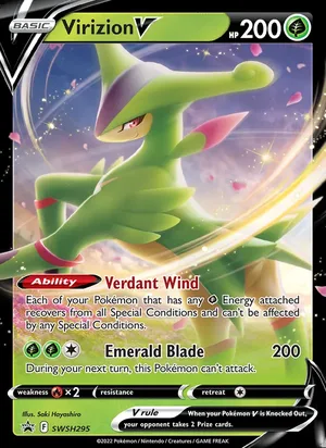 Virizion V #SWSH295, SWSH Black Star Holo, TCGdex reference