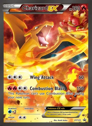 Charizard EX #XY121, XY Black Star Holo, TCGdex reference