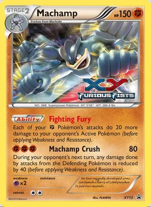 Machamp XY13, base reference; stamps unverified