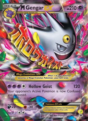 M Gengar-EX #XY166, XY Black Star Holo, TCGdex reference