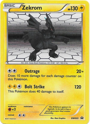 Zekrom BW05, Holo, Bulbapedia reference scan