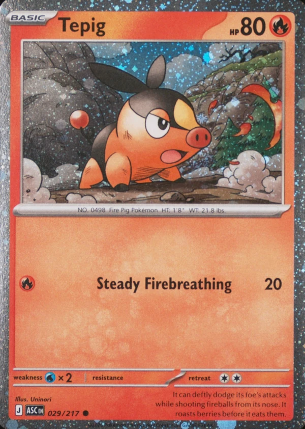 Tepig 029/217, Ascended Heroes Cosmos Holofoil, image provided by the catalog owner