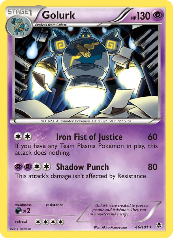 Golurk 46/101, Plasma Blast English Non Holo, card art reference
