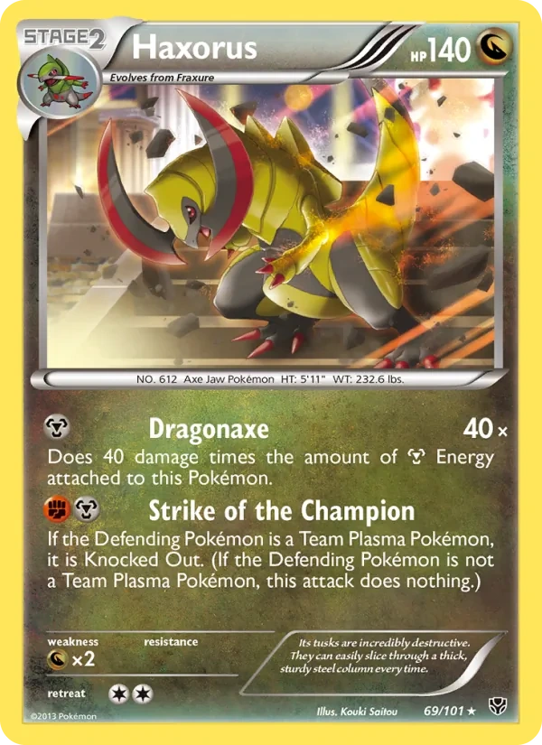 Haxorus 69/101, Plasma Blast English Cosmos Holofoil, card art reference