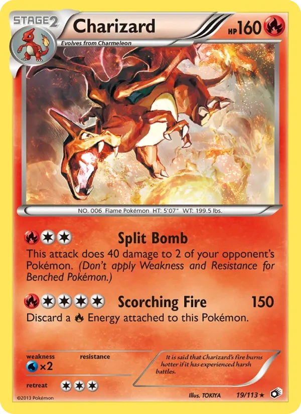 Charizard 19/113, Legendary Treasures English Cosmos Holofoil, card art reference