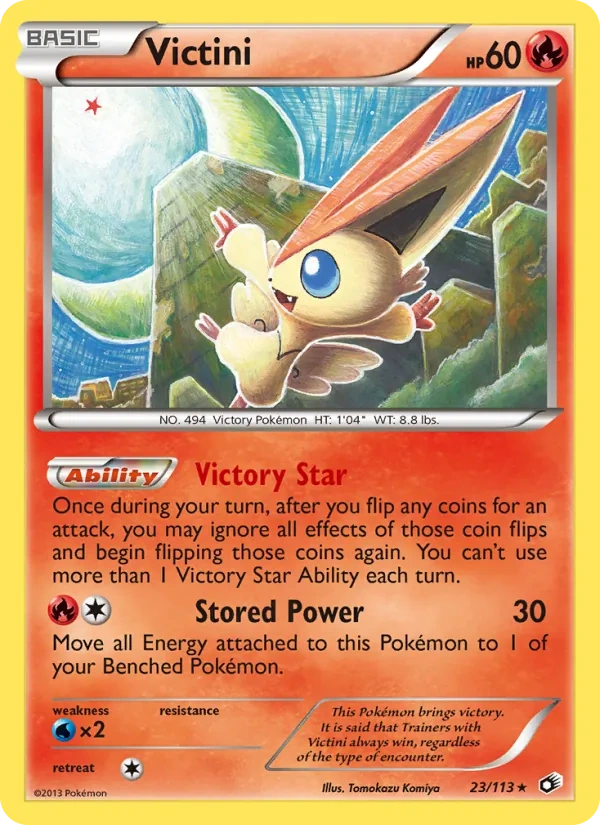 Victini 23/113, Legendary Treasures English Non Holo, card art reference