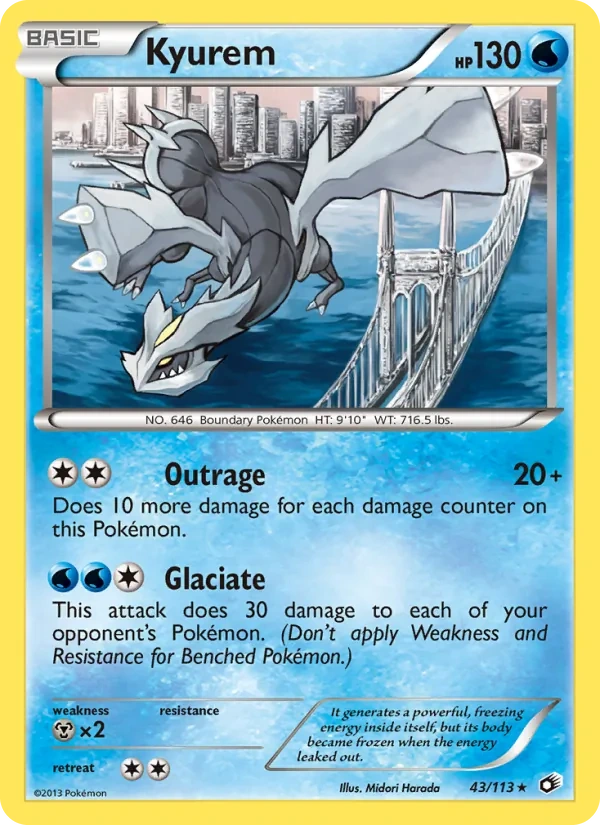 Kyurem 43/113, Legendary Treasures English Non Holo, card art reference