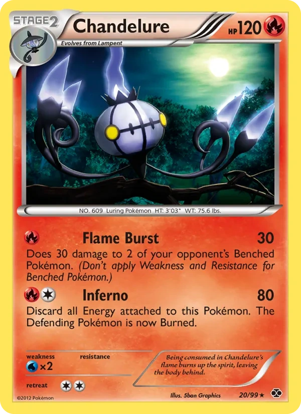 Chandelure 20/99, Next Destinies English Cracked Ice Holofoil, card art reference
