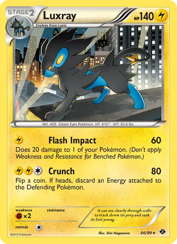 Luxray 46/99, Next Destinies English Non Holo, card art reference