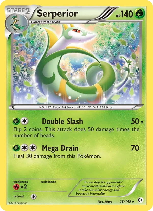 Serperior 13/149, Boundaries Crossed English Cosmos Holofoil, card art reference