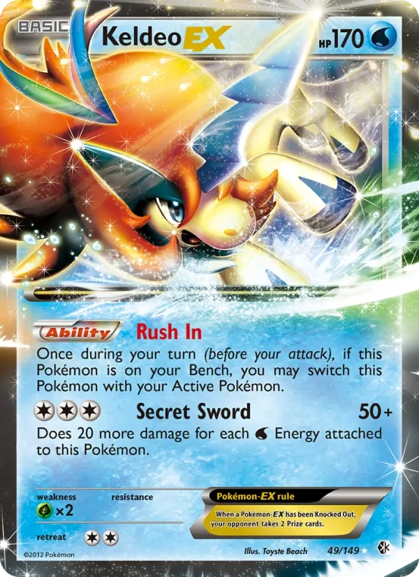 Keldeo-EX 49/149, Boundaries Crossed English Sheen Holofoil, card art reference