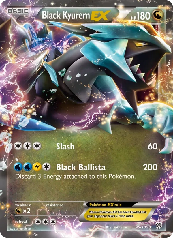 Black Kyurem-EX 95/135, Plasma Storm English Sheen Holofoil, card art reference