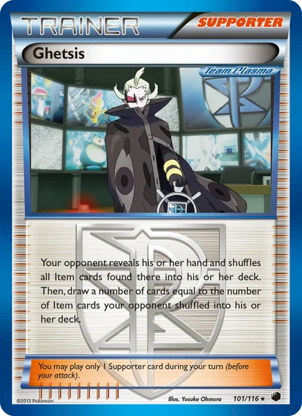 Ghetsis 101/116, Plasma Freeze English Non Holo, card art reference